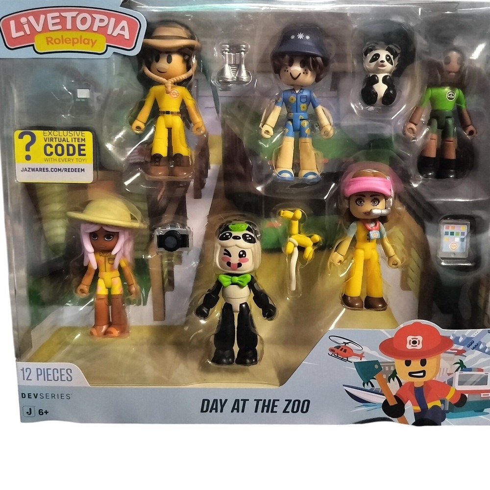 Livetopia Roleplay Day at the Zoo 12‎ piece DEVSeries Playset Figures and Code